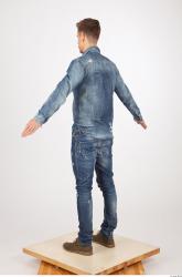 Whole Body Man Animation references Casual Jeans Slim Studio photo references